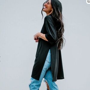 Dressed in LALA Black Tunic Top